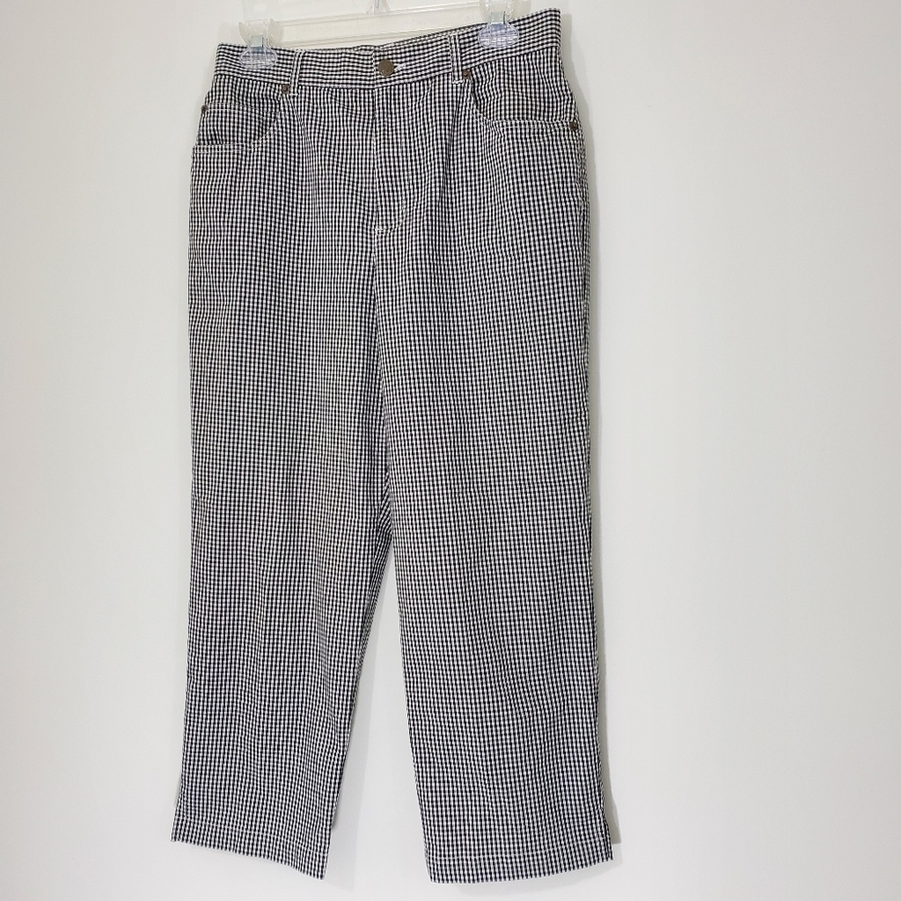 Evan-Picone Black/White Checked Capris, Size 8